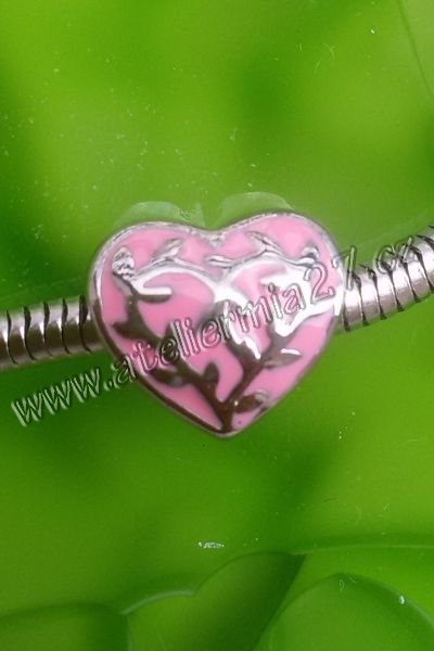 Korálek z chirurgické oceli - Rozkvetlé srdce - Kliknutím na obrázek zavřete