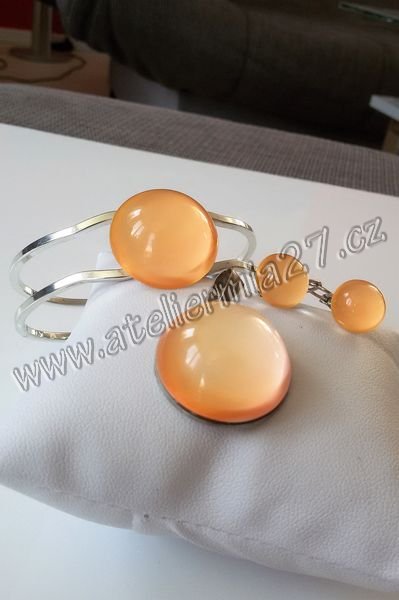 Zářicí skleněné šperky - komplet - Mango - Kliknutím na obrázek zavřete