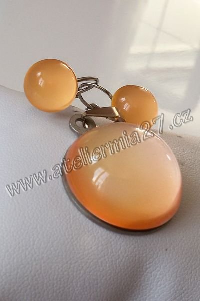 Zářicí skleněné šperky - komplet - Mango - Kliknutím na obrázek zavřete