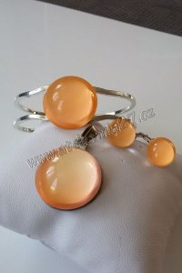 Zářicí skleněné šperky - komplet - Mango