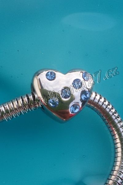 Korálek z chirurgické oceli - Srdce poměnek - Kliknutím na obrázek zavřete