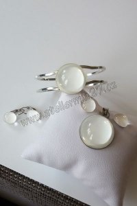 Zářicí skleněné šperky - komplet Bílá vášeň