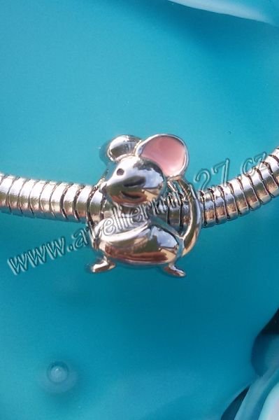 Korálek z chirurgické oceli - Myší přátelství - Kliknutím na obrázek zavřete