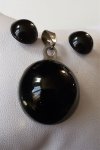 Zářicí skleněné šperky - komplet Tajemná černá