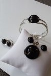 Zářicí skleněné šperky - komplet Tajemná černá
